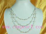 7-8mm tin cup white freshwater pearl necklace